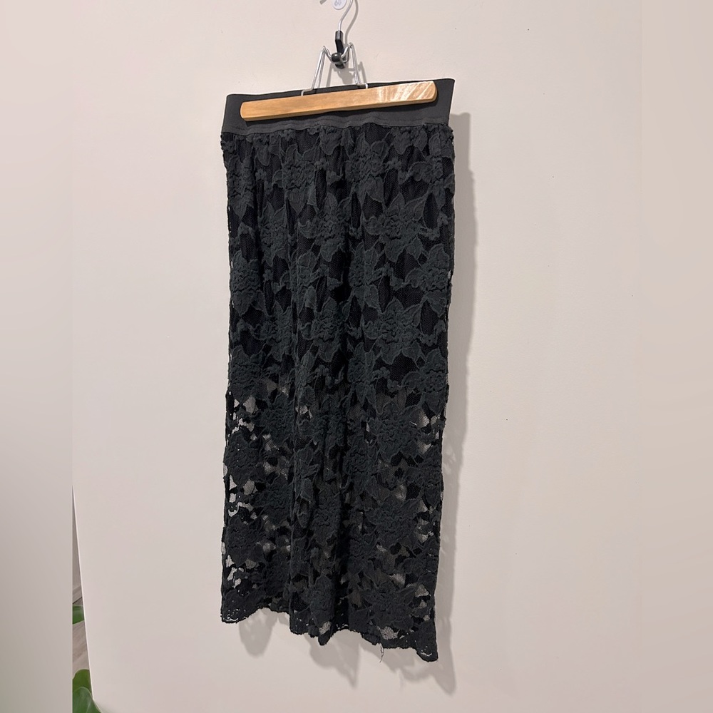 Free People Black Lace Pencil Skirt, sz Small - Picture 6 of 7